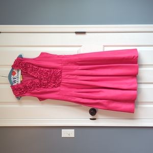 Ruffle cocktail dress with sash belt